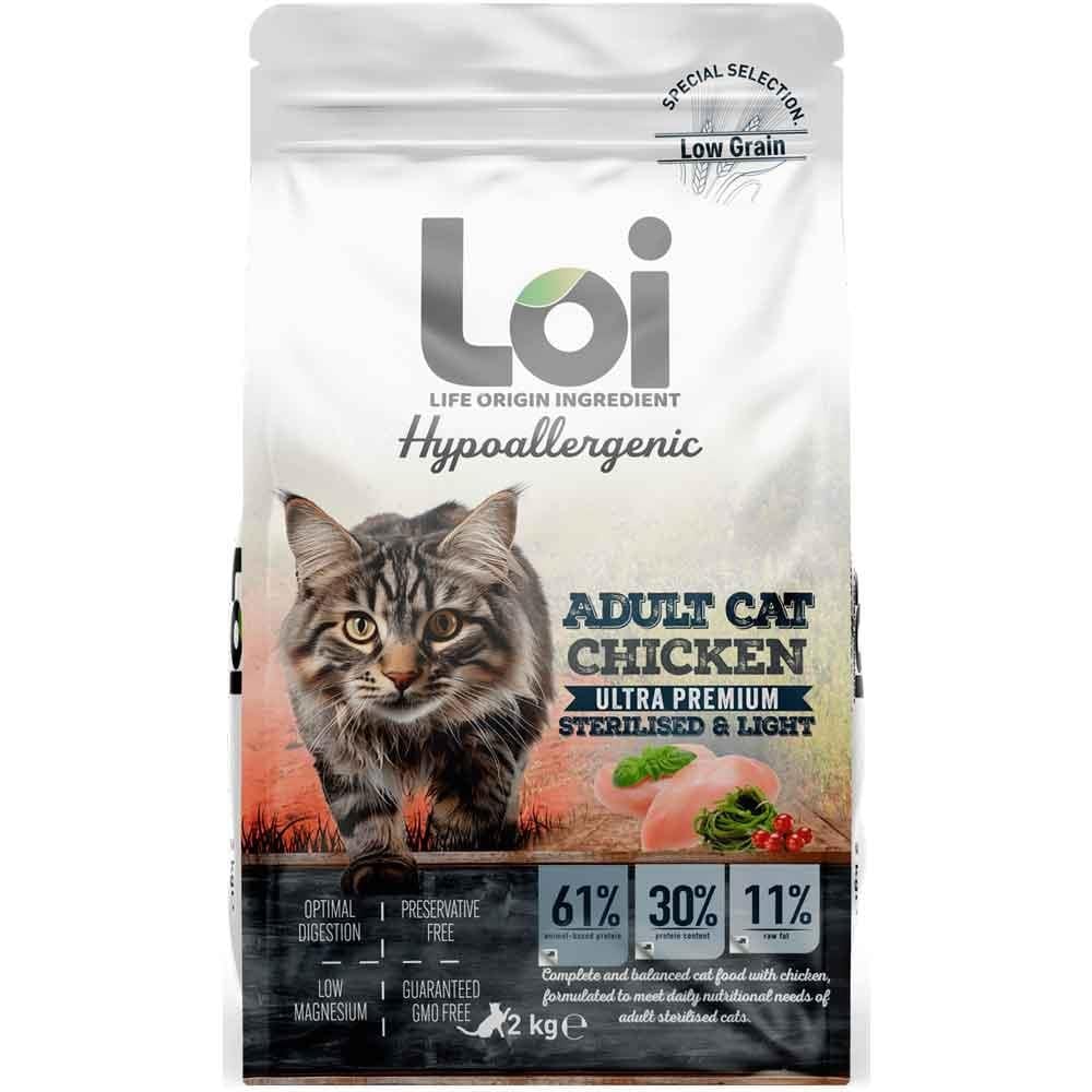 Loi Hipoalerjenik Sterilised Kısır Kedi Maması Tavuklu 2 Kg