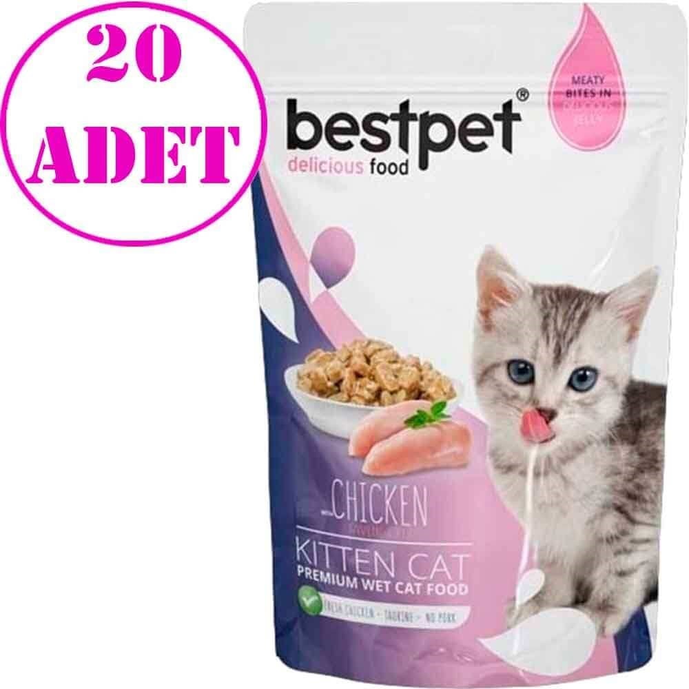 Bestpet Kitten Jelly Tavuklu Yavru Kedi Yaş Maması 85 GR 20 AD