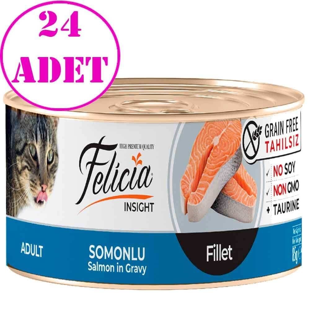 Felicia Tahılsız Somon Filetolu Yaş Kedi Maması 85 Gr 24 AD