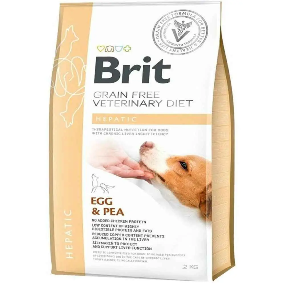 Brit Veterinary Diet Hepatic Karaciğer Yetmezliği olan Köpekler için Tahılsız Köpek Maması 2 Kg