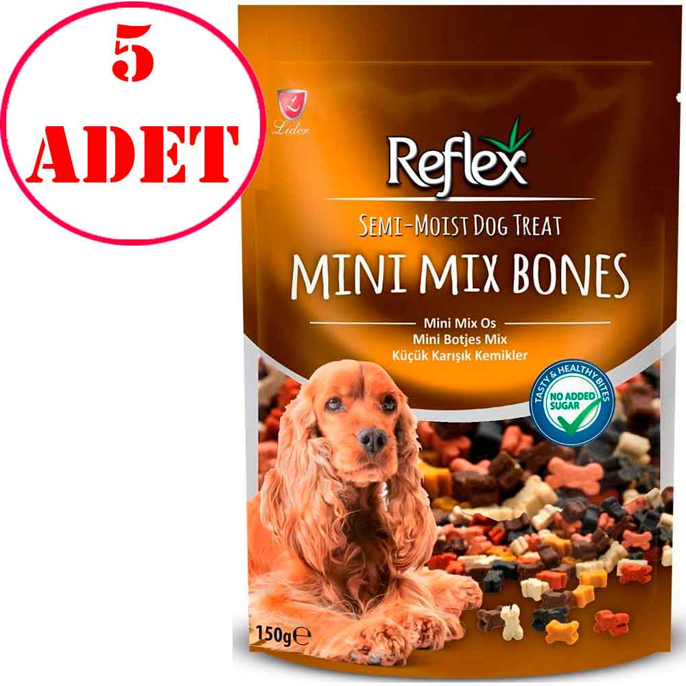 Reflex Mini Mix Bones Küçük Karışık Kemikler Yumuşak Köpek Ödülü 150 Gr 5 AD