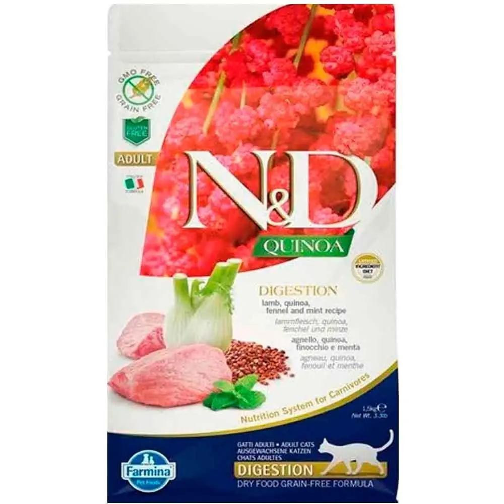 ND Quinoa Tahılsız Kuzu Etli Digestion Kedi Maması 300 GR