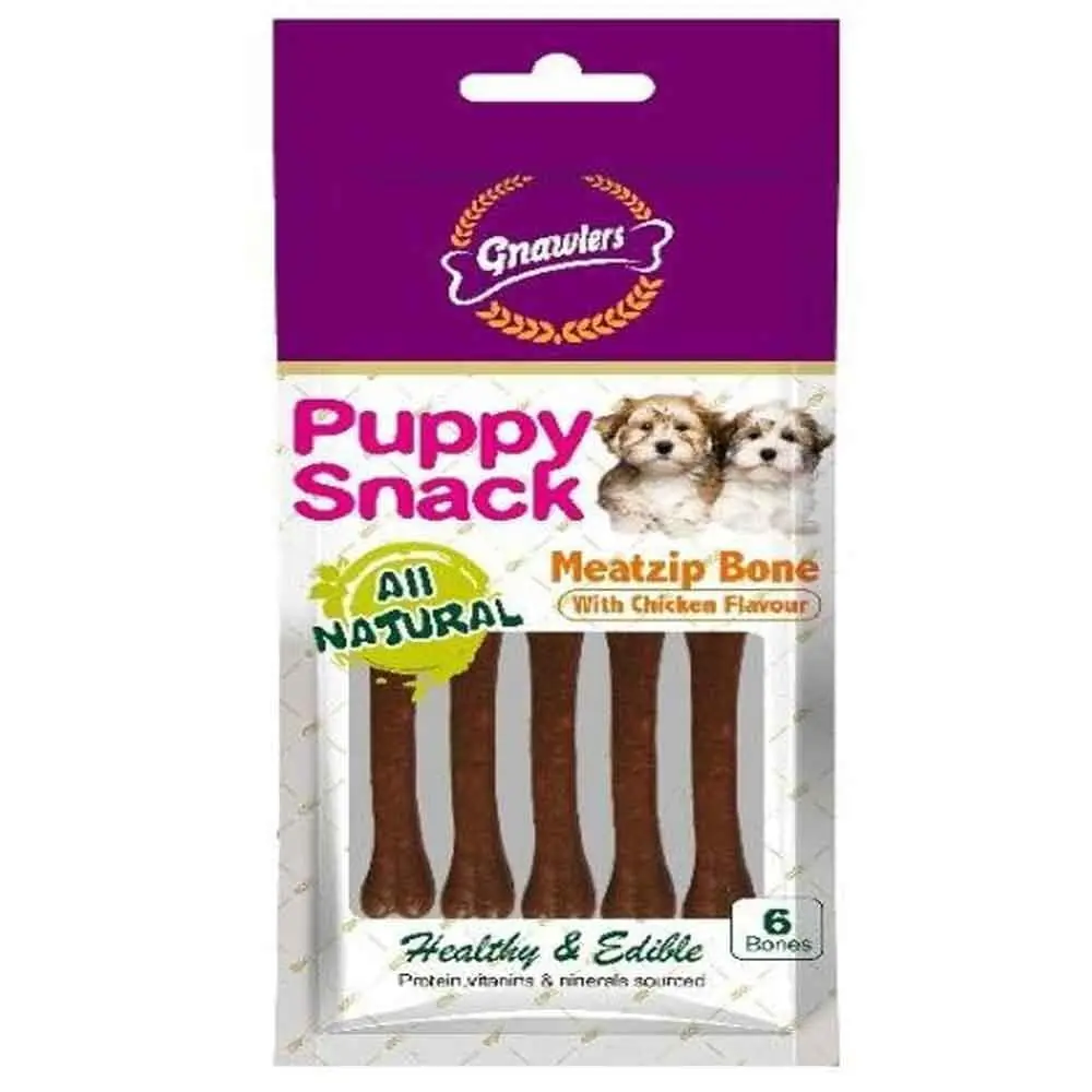 Gnawlers Yavru Köpek Ödülü Meatzip Bone 6'lı Paket