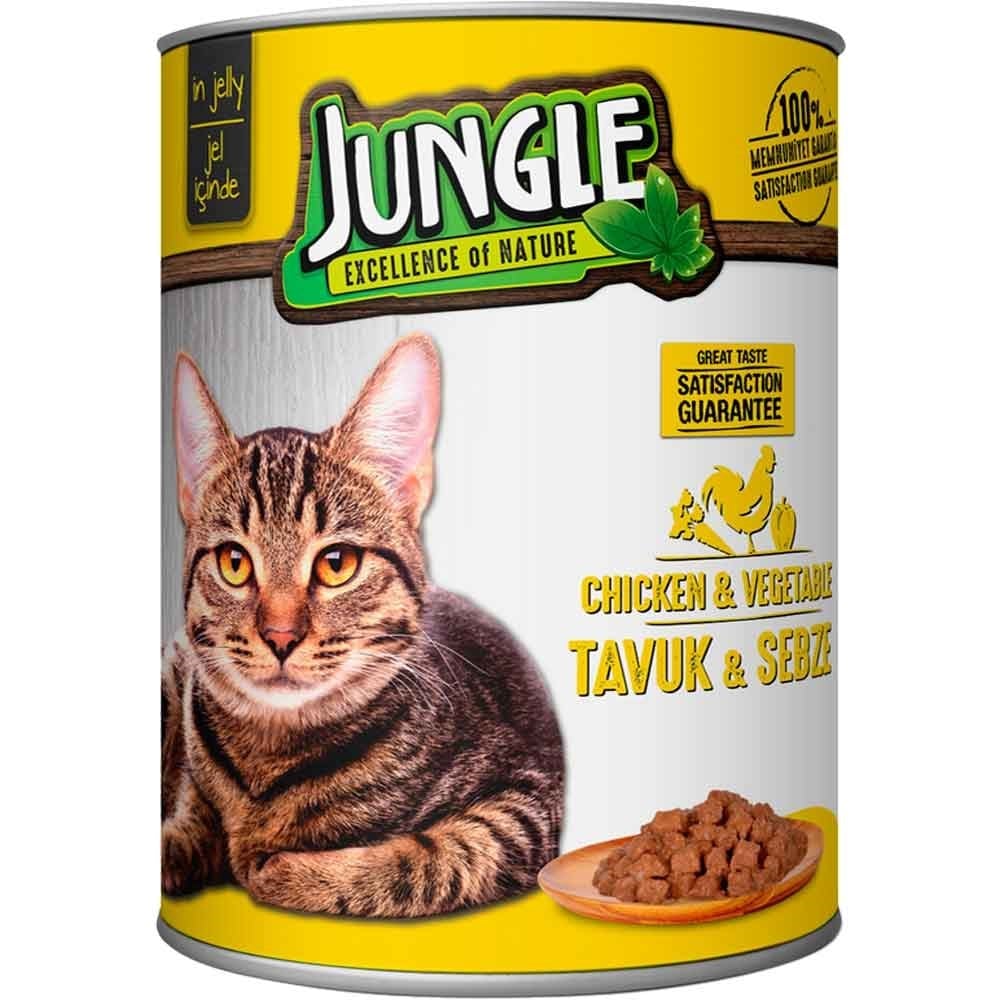 Jungle Kedi Konservesi Tavuklu Sebzeli 415 GR