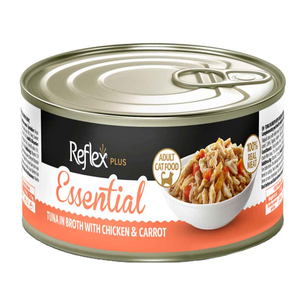 Reflex Plus Essential Ton Balıklı Tavuklu Ve Havuçlu Yetişkin Kedi Konservesi 70 Gr