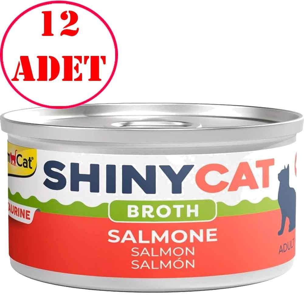 Gimcat Shinycat Kedi Konservesi Soslu Somon Balıklı 70 Gr 12 AD
