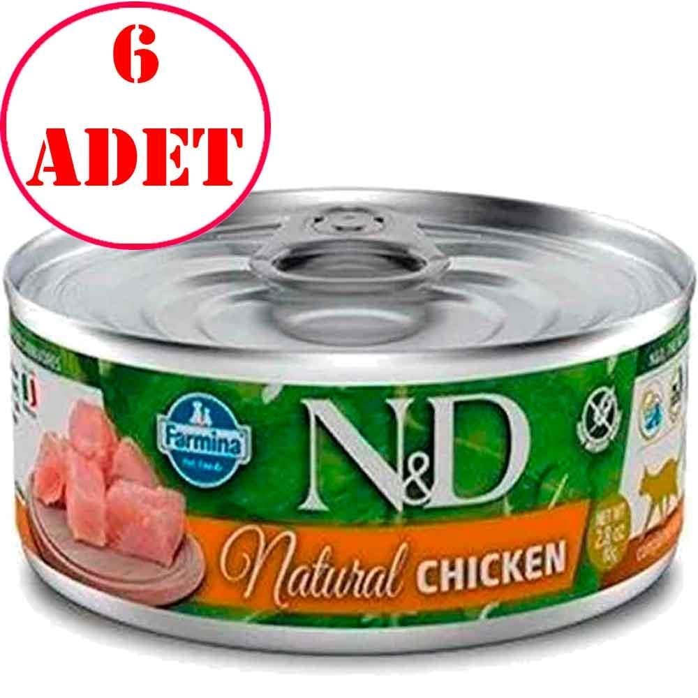 ND Natural Tavuklu Kedi Konservesi 70 Gr 6 AD