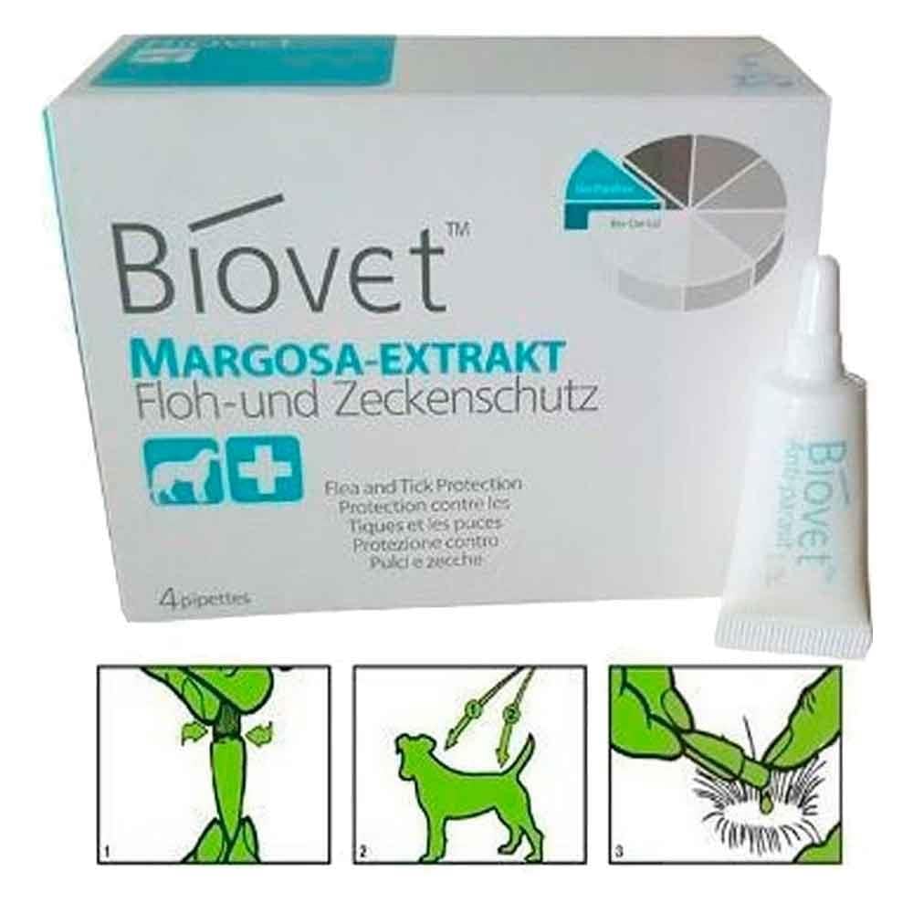 Biovet Bitkisel Orta Irk Köpek Pire Kene Damlası 4'Lü