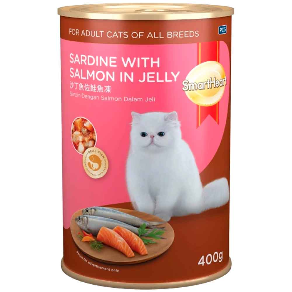 Smart Heart Kedi Konservesi Jöle İçinde Somon ve Sardalyalı 400 Gr