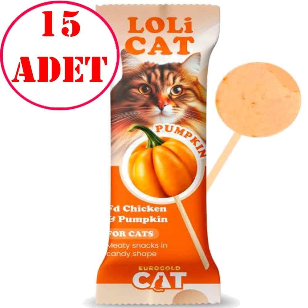EuroGold LoliCat FD Kedi Ödülü Balkabaklı 1,5 Gr LoliPop 15 AD