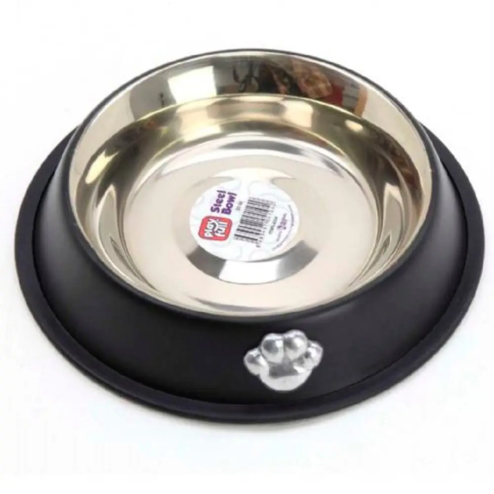 Playfull Pati Desenli Siyah Çelik Mama ve Su Kabı 32 Oz PFMK-4104