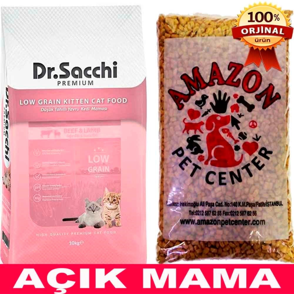 Dr Sacchi Düşük Tahıllı Etli Yavru Kedi Maması Açık 1 Kg