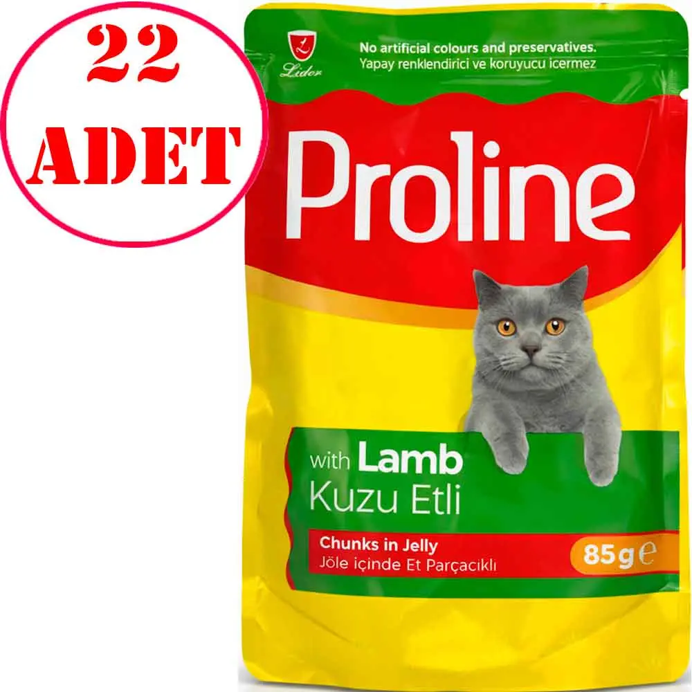 Proline Kedi Konservesi Kuzu Etli Jelly İçinde Parçacıklı 85 Gr 22 AD