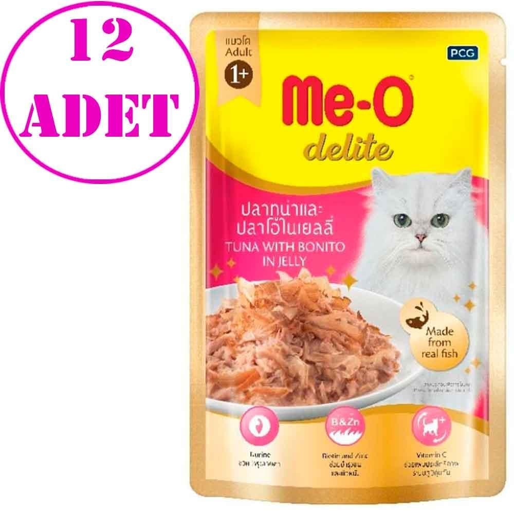 Me-O Delite Pouch Kedi Konservesi Palamut ve Ton Balıklı 70 Gr 12 AD