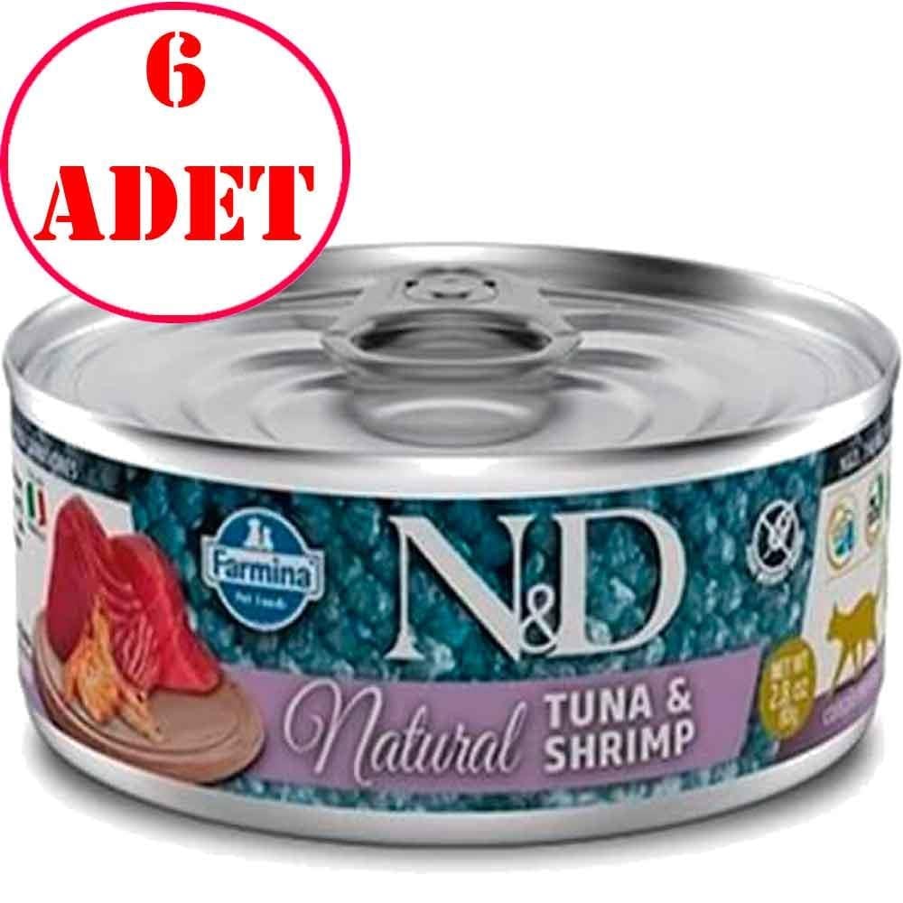 ND Natural Ton Balıklı ve Karidesli Kedi Konservesi 70 Gr 6 AD