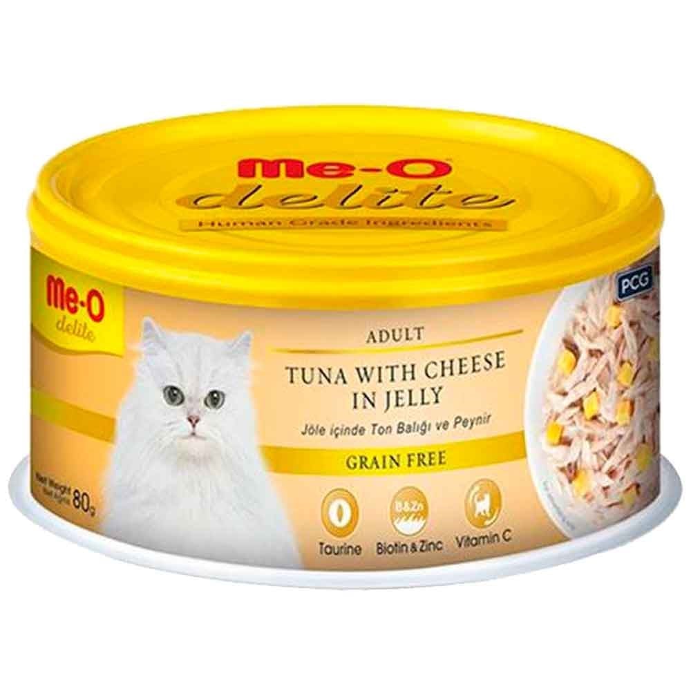 Meo Delite Ton Balıklı ve Peynirli Tahılsız Yetişkin Kedi Konservesi 80 Gr