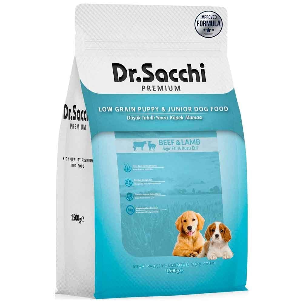 Dr. Sacchi Yavru Köpek Maması Sığır ve Kuzu Etli 1,5 KG