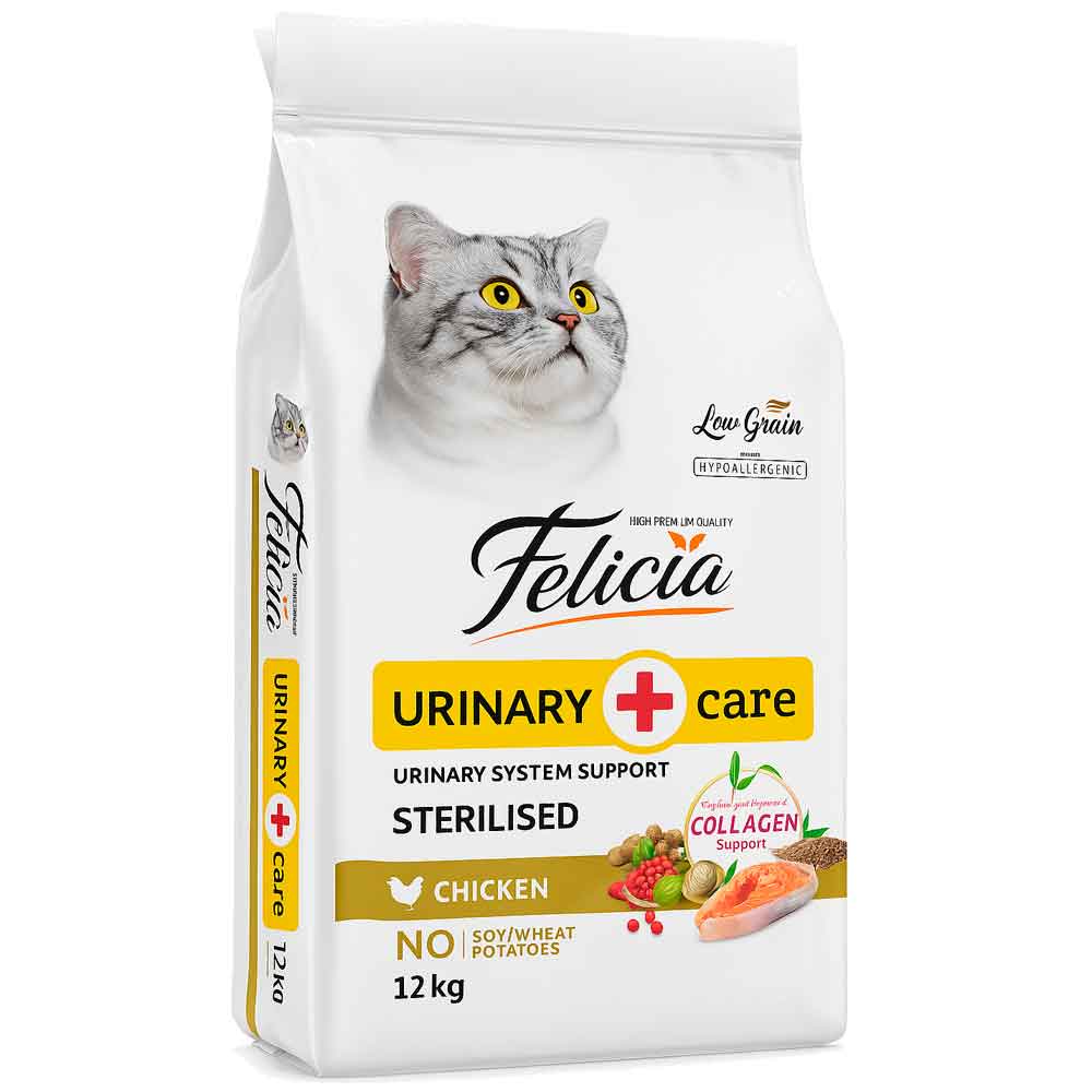 Felicia Kolajenli Düşük Tahıllı Tavuklu Kısır Kedi Maması 12 Kg