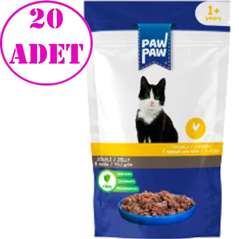 Paw Paw Kedi Yaş Maması Tavuklu 85 Gr 20 AD