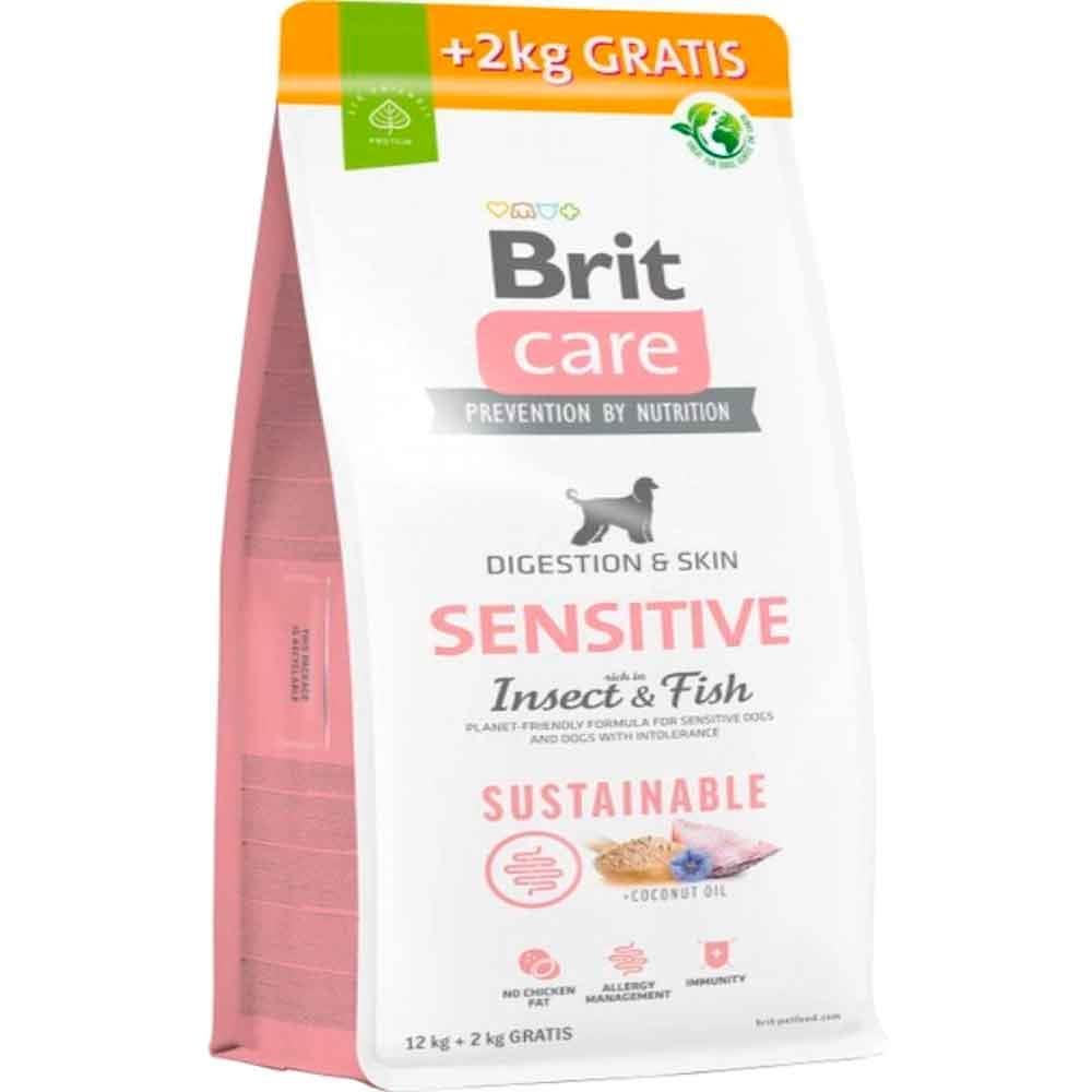 Brit Care Sensitive Skin Digeston Balıklı Böcek Proteinli Yetişkin Köpek Maması 12+2 Kg