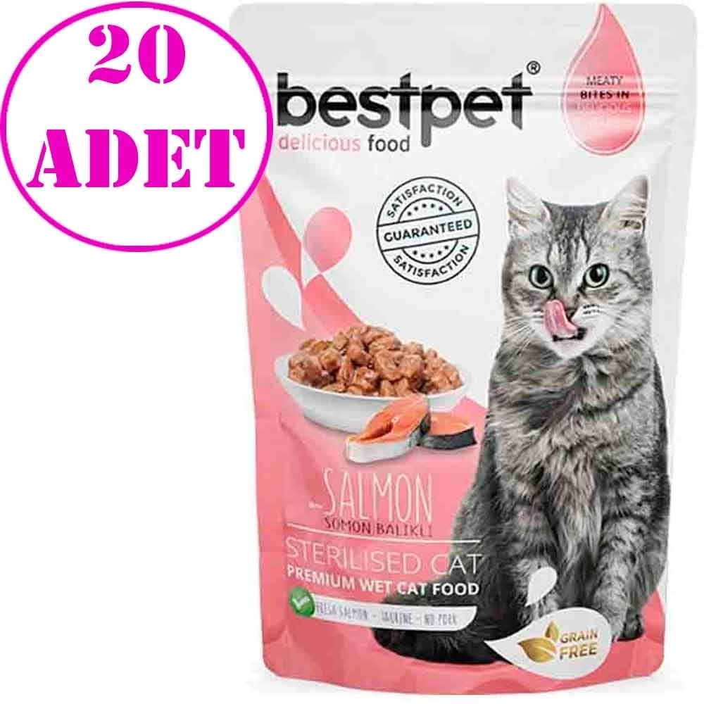 BestPet Sterilised Jelly Pouch Somonlu Kedi Maması 85 Gr 20 AD