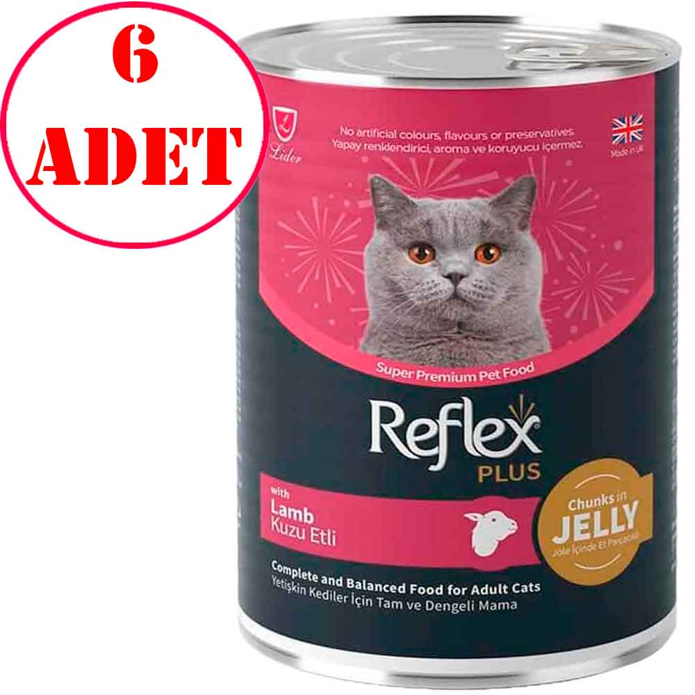 Reflex Plus Kedi Konservesi Parça Etli Kuzulu 400 Gr 6 AD