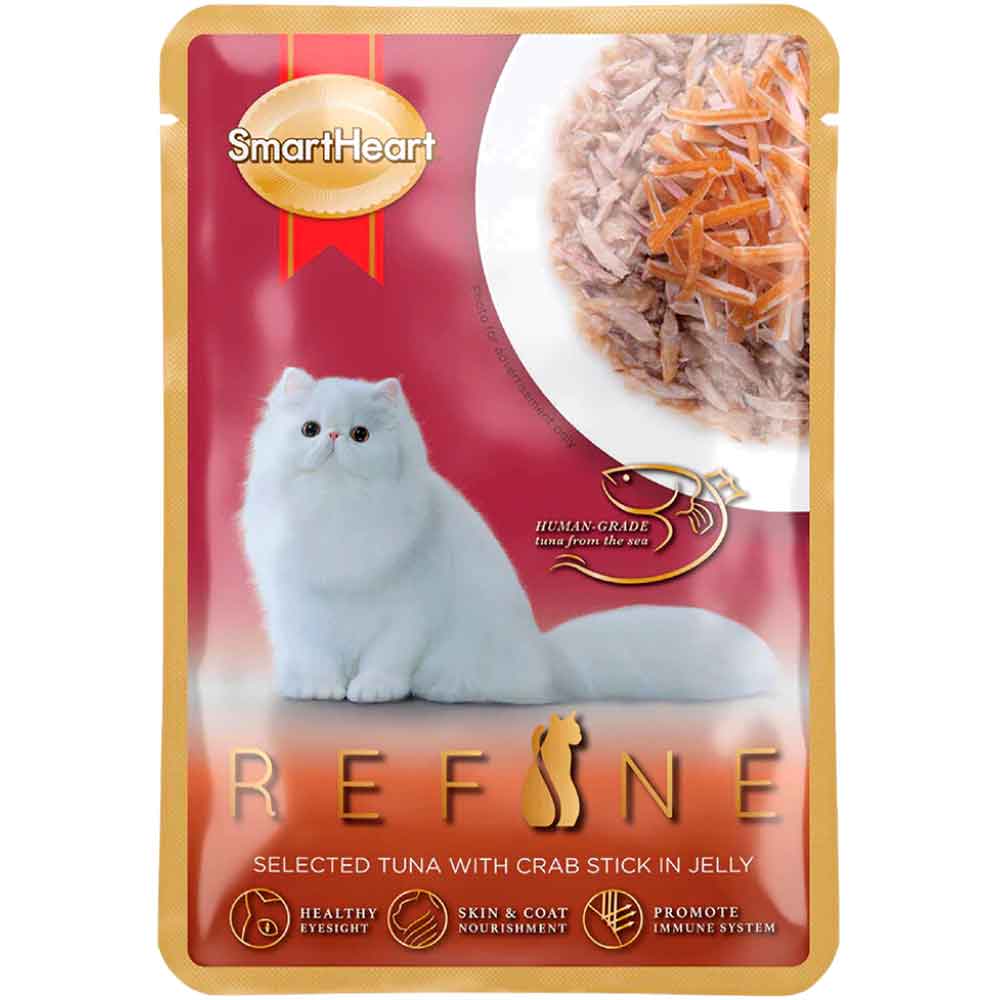Smart Heart Refine Kedi Konservesi Jöle İçinde Ton Balıklı ve Yengeçli 70 Gr