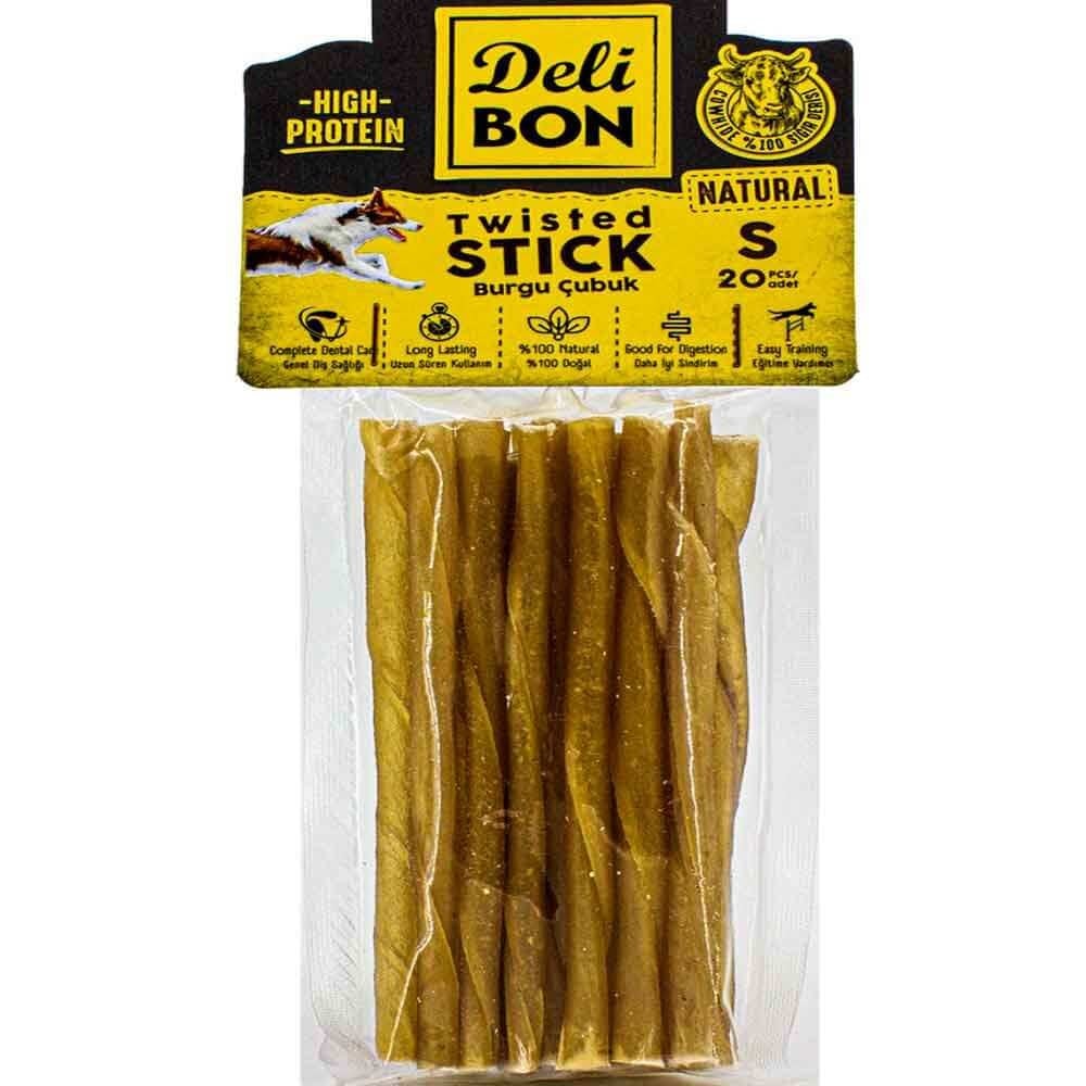 DeliBon Köpek Ödül Kemiği Burgu Çubuk İnce 20 Ad Natural