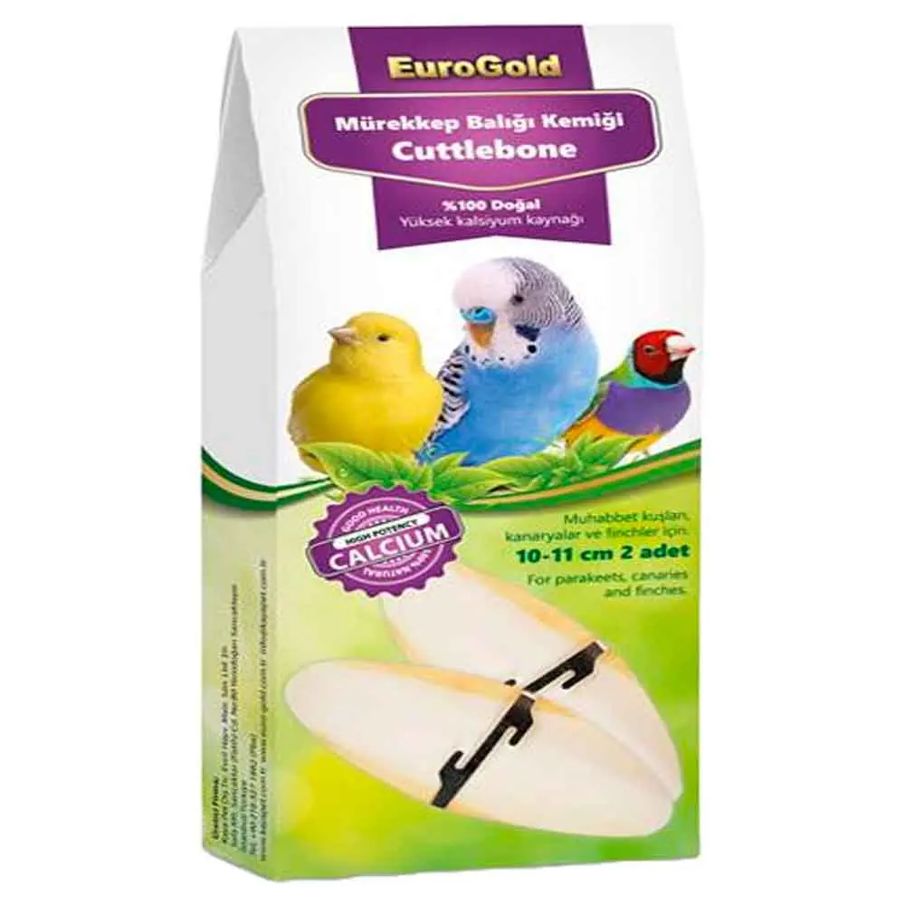 Eurogold Kuşlar İçin Mürekkep Balığı Kemiğ İkili 10-12 Cm