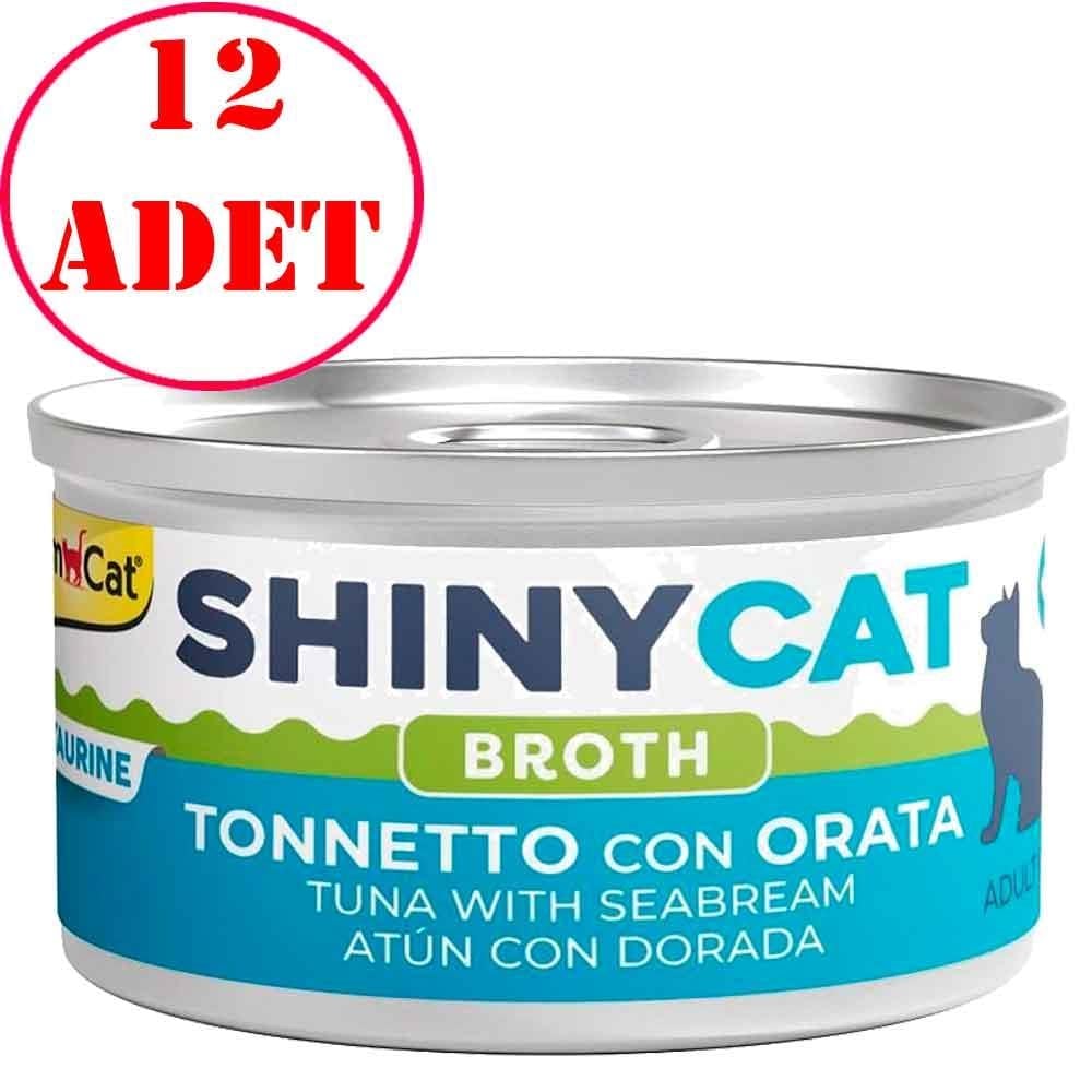 Gimcat Shinycat Kedi Konservesi Çipura ve Ton Balıklı 70 Gr 12 AD