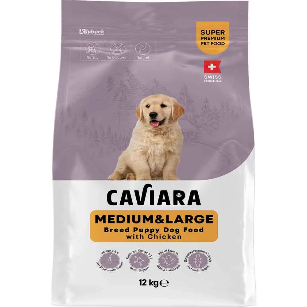 Caviara Tavuklu Orta & Büyük Irk Yavru Köpek Maması 12 Kg