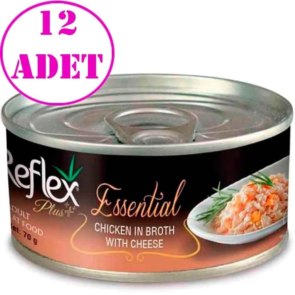 Reflex Plus Essential Kedi Konservesi Tavuklu Peynirli 70 Gr 12 AD
