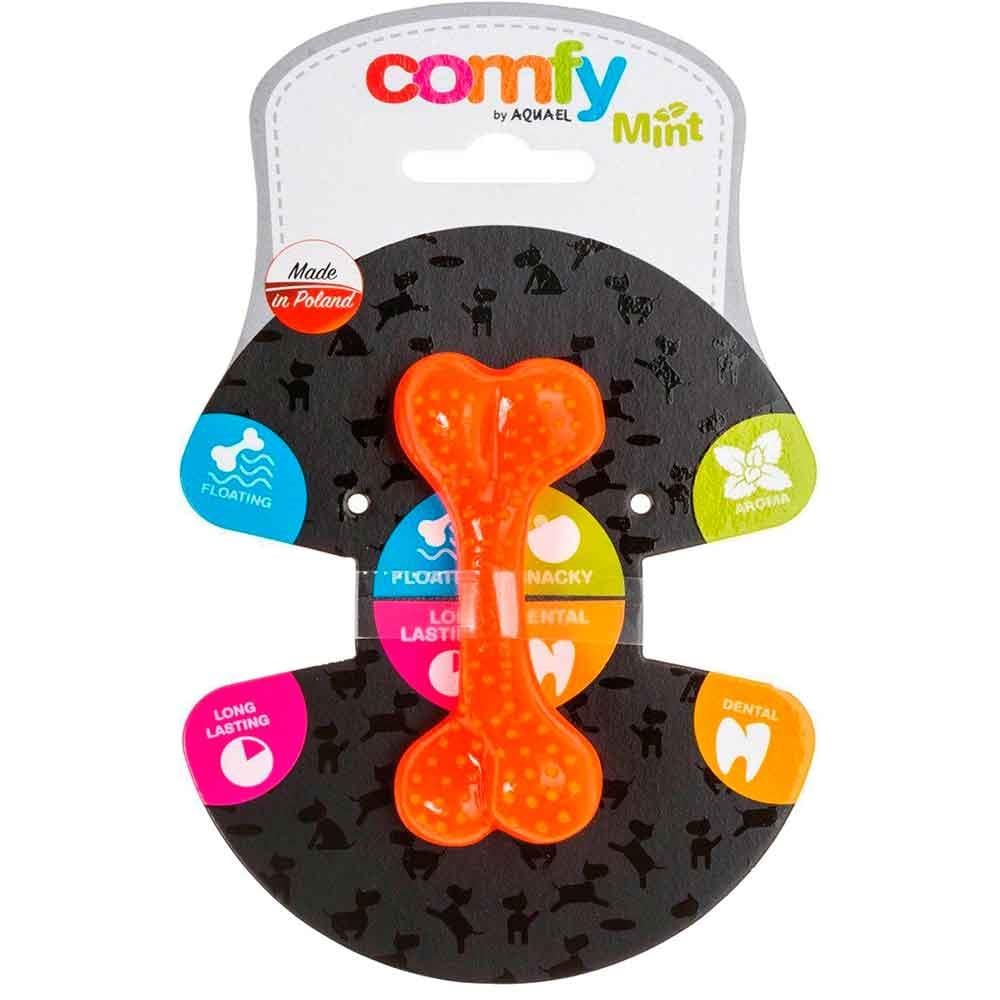 AQUAEL Comfy Toy Köpek Oyuncağı DENTAL BONE 8 Cm Turuncu Nane Aromalı