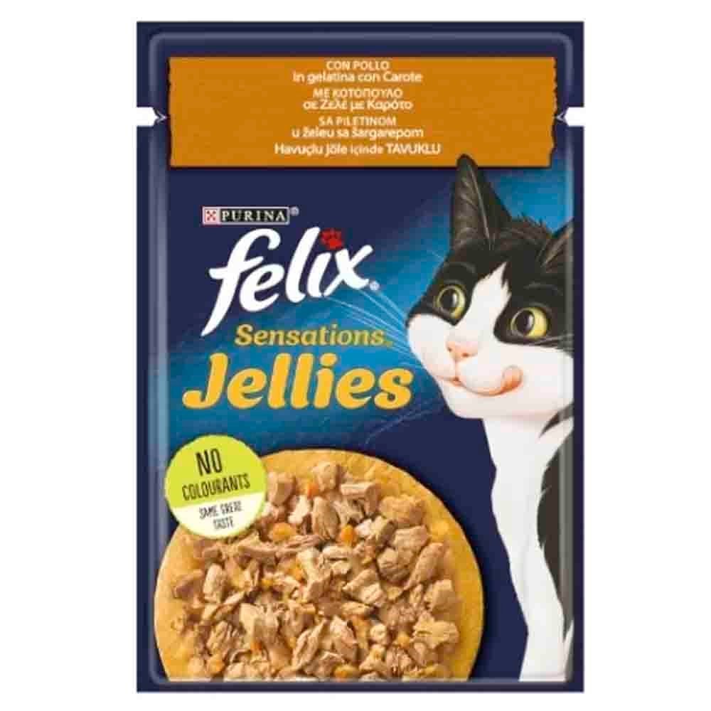 Felix Sensations Tavuklu ve Havuçlu Yaş Kedi Maması 85 gr