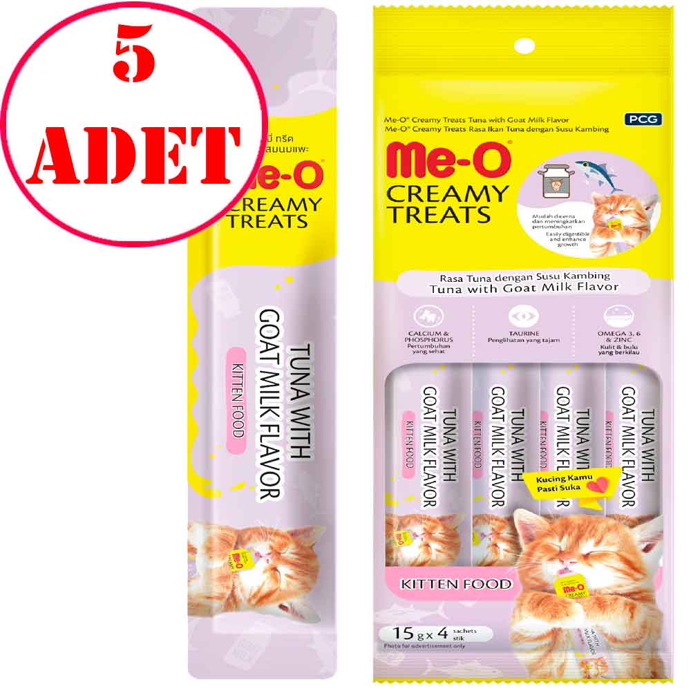 Meo Yavru Kedi Ödülü Krema Ton Balıklı ve Keçi Sütlü 4x15 gr 5 AD