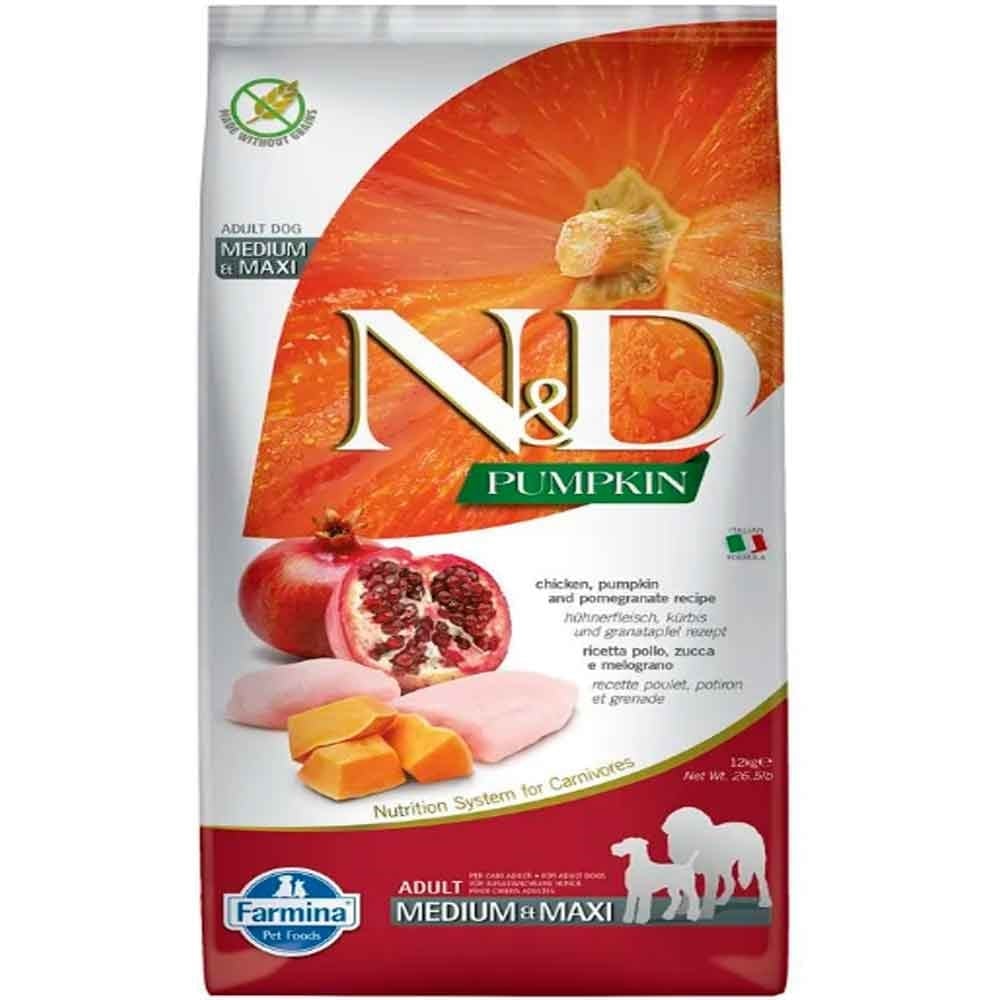 ND Tahılsız Köpek Maması Balkabaklı Tavuklu Medium Maxi 12 Kg
