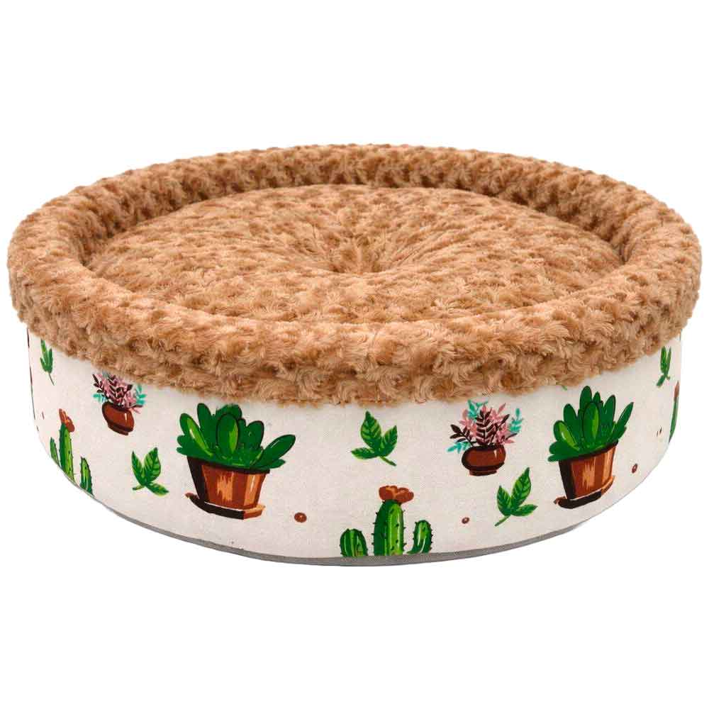 Pet Pretty Kedi Köpek İçin Special Peluş Simit Yatak Açık Kahverengi 50x50x15 Cm