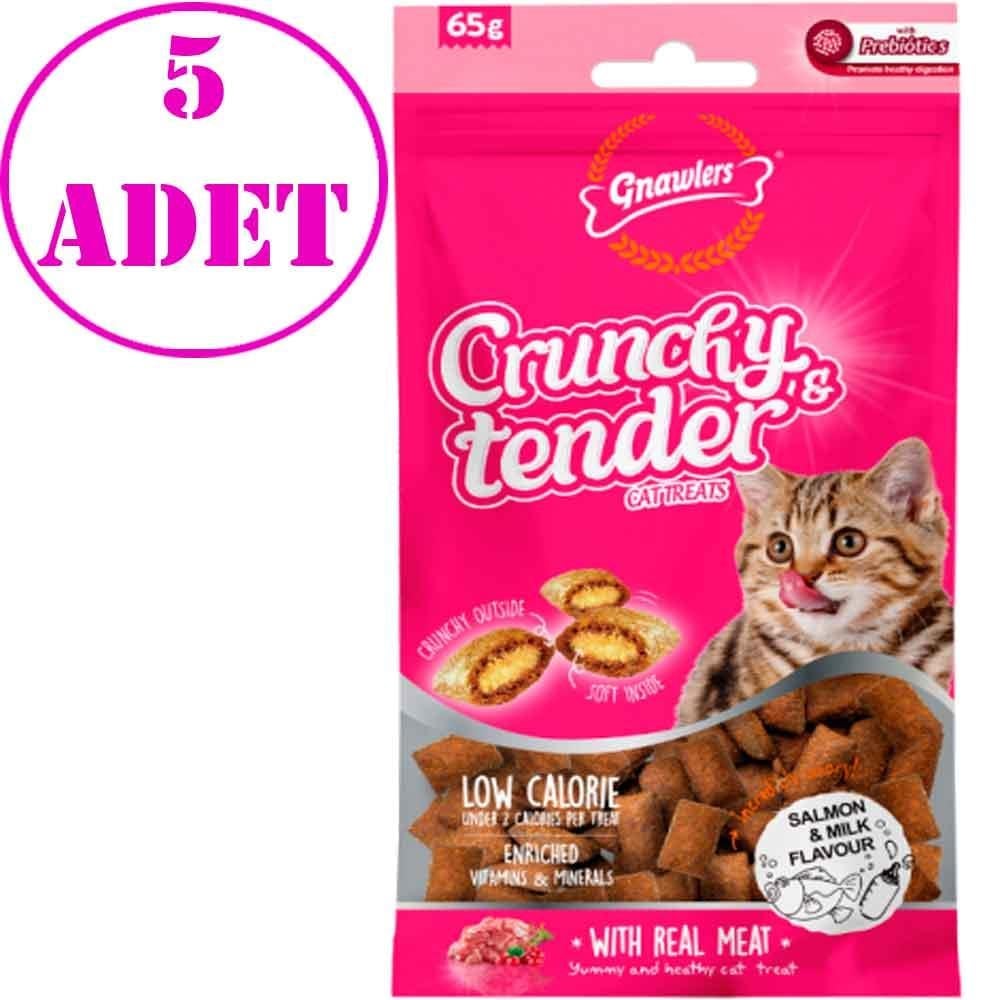 Gnawlers Kedi Ödülü Crunchy & Tender Somonlu ve Sütlü 65 Gr 5 AD