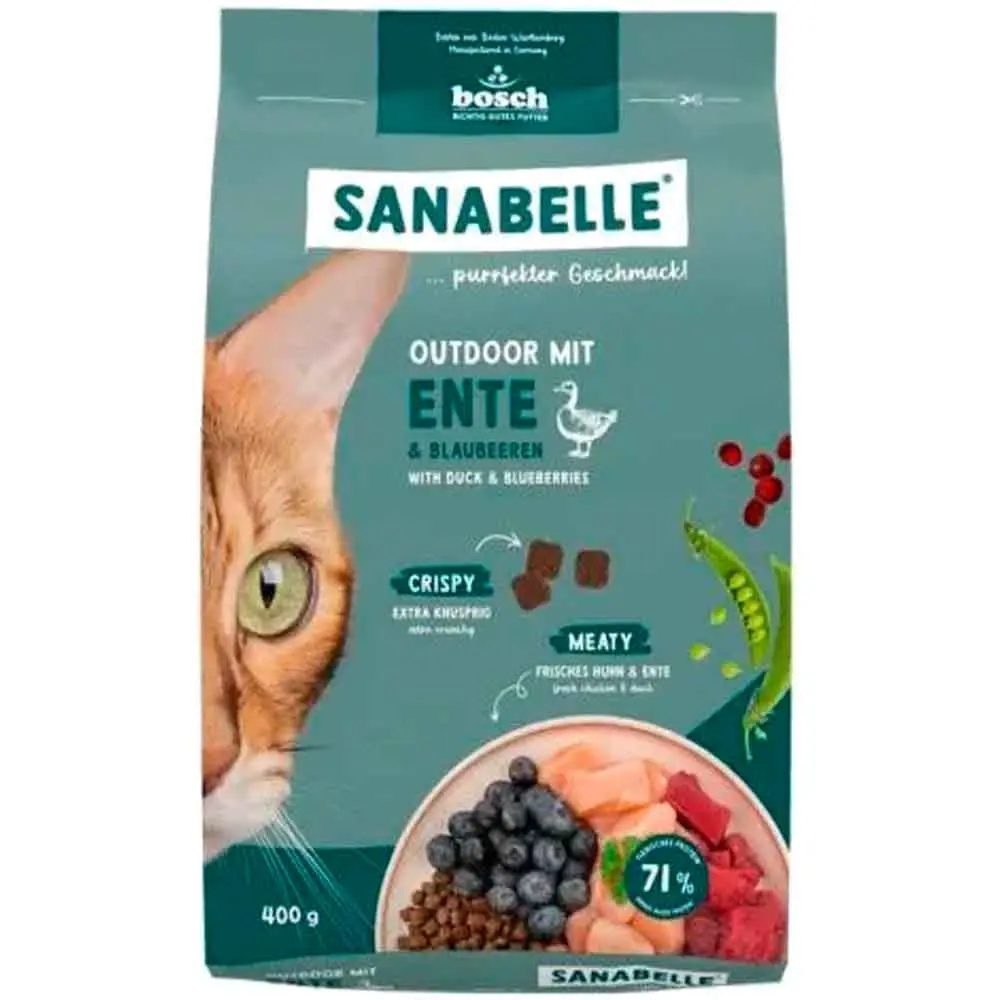 Sanabelle Outdoor Ördekli ve Yaban Mersinli Kedi Maması 400 Gr