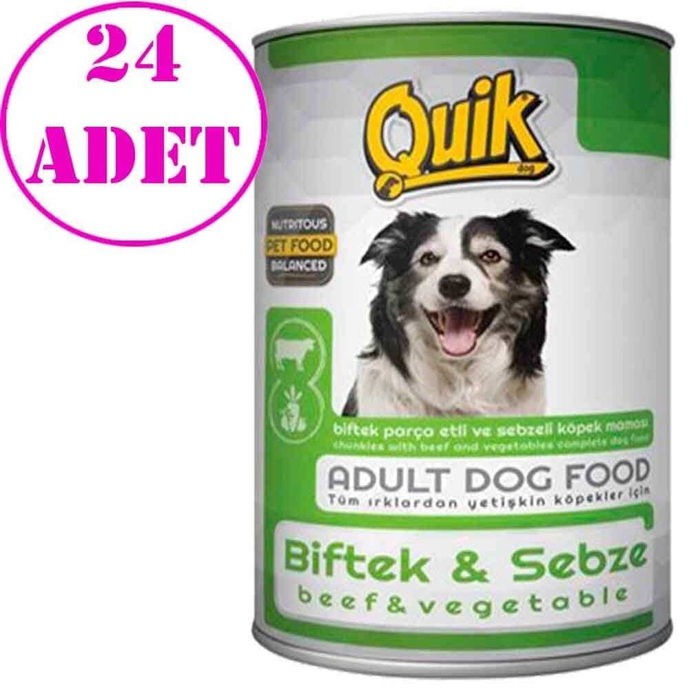 Quik Biftekli Sebzeli Köpek Konservesi 415 gr 24 AD