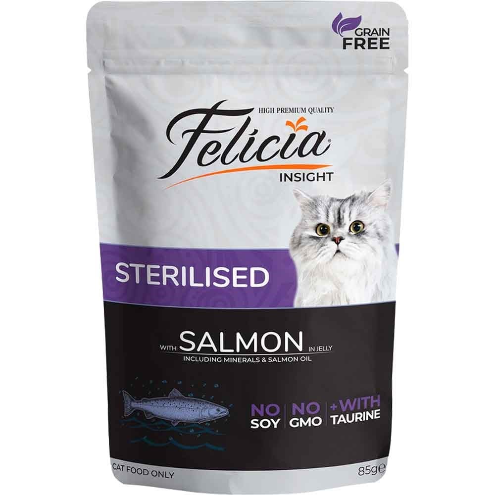 Felicia Yaş Kedi Maması Tahılsız Sterilised Somonlu 85 gr