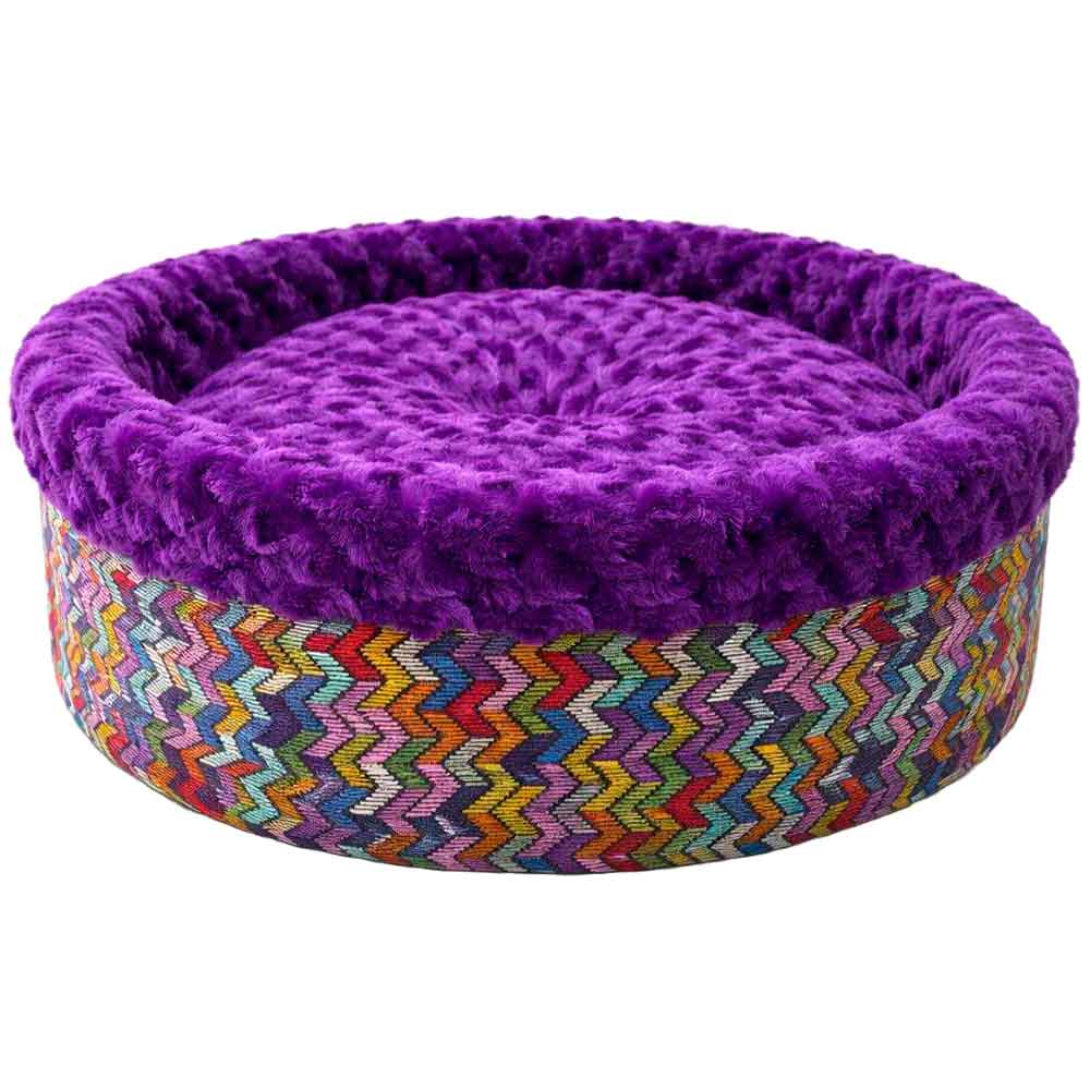 Pet Pretty Kedi Köpek İçin Special Peluş Simit Yatak Mor 50x50x15 Cm