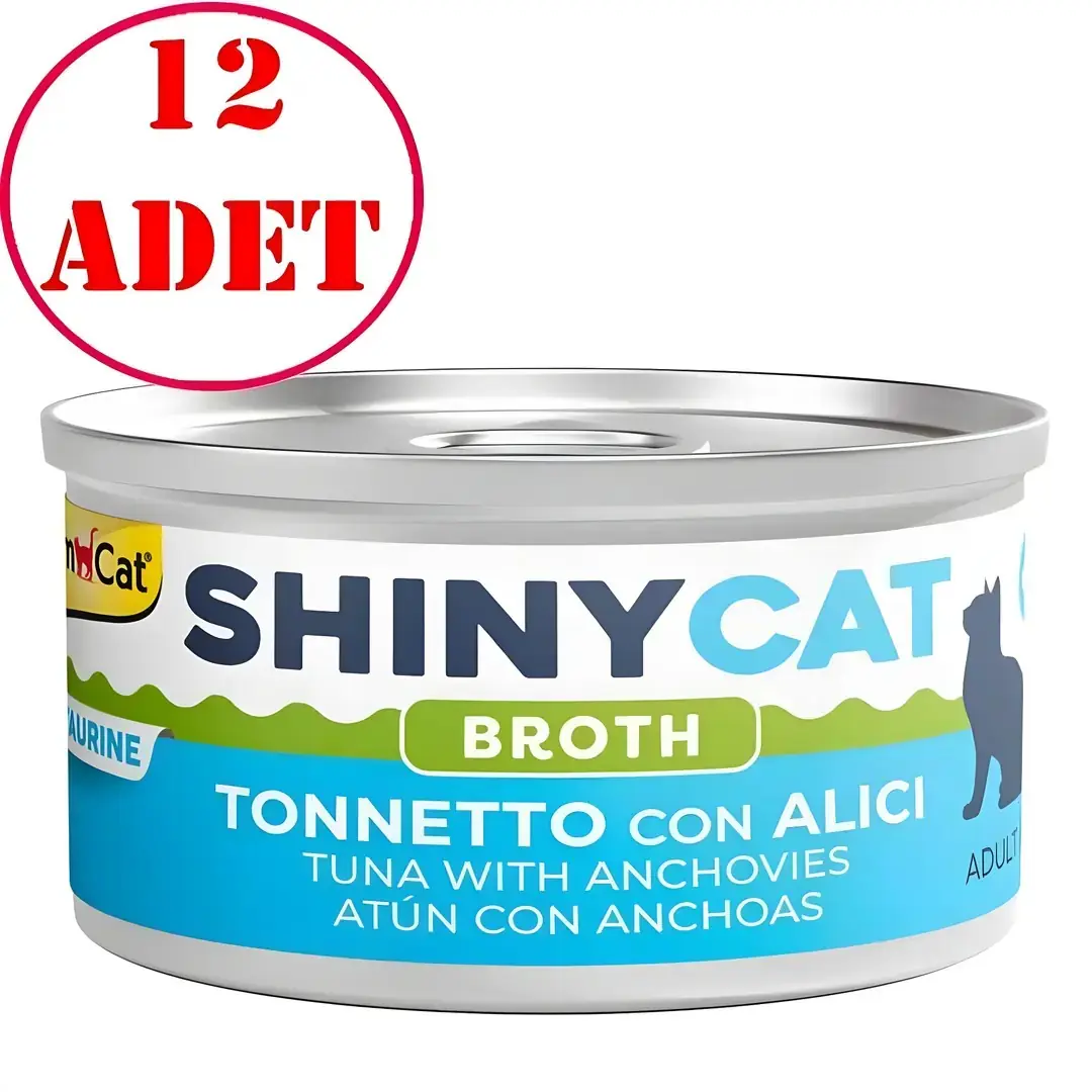 Gimcat Shinycat Kedi Konservesi Ton Balıklı ve Ançuezli 70 Gr 12 AD