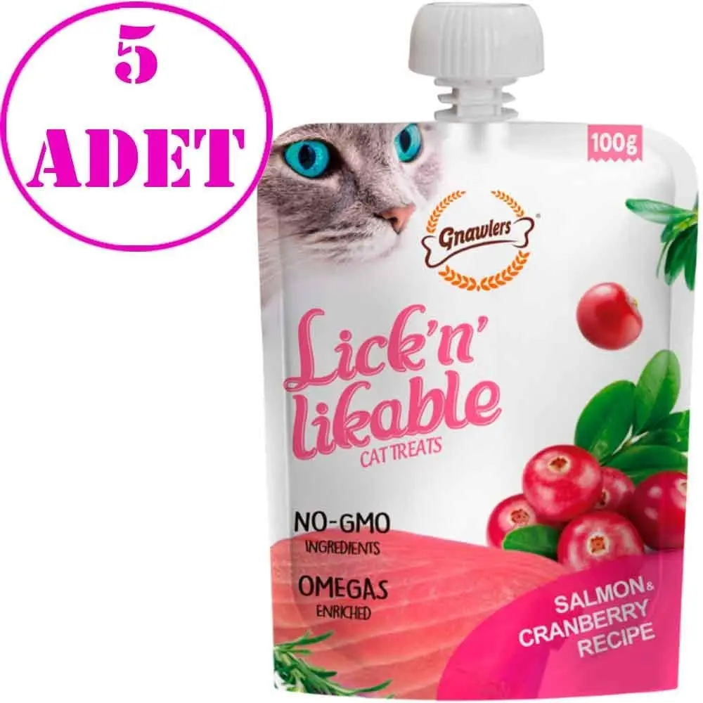 Gnawlers Kedi Ödülü Somonlu ve Kızılcıklı Krema 100 Gr 5 AD