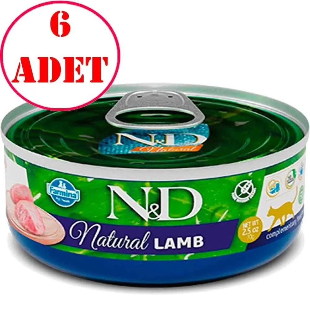 ND Natural Kuzu Etli Kedi Konservesi 70 Gr 6 AD