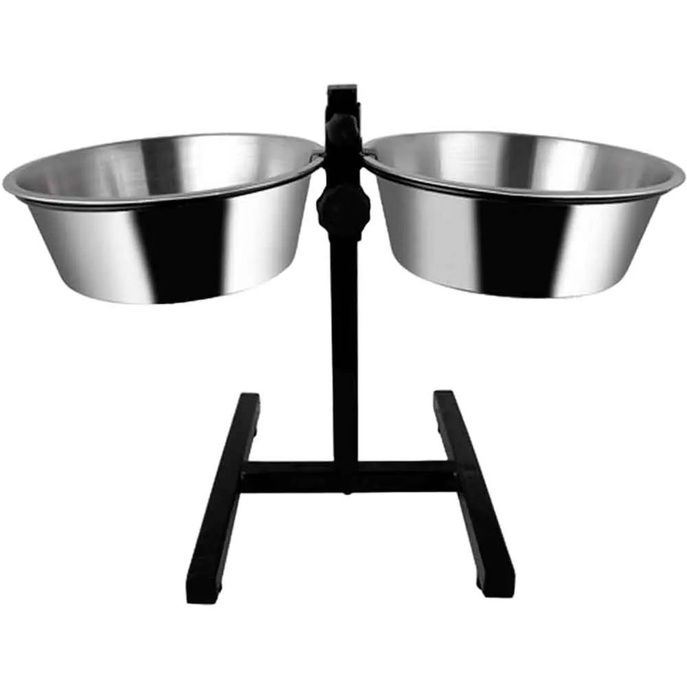 Ankur Oripet Metal Ayarlanabilir Ayaklı İkili Köpek Mama ve Su Kabı 4QT 29 Cm