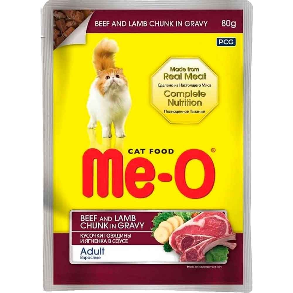 Meo Kedi Konservesi Sos İçinde Parça Dana ve Kuzu Etli 80gr