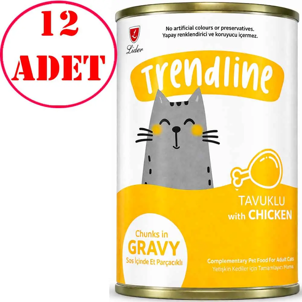 Trendline Tavuklu Kedi Konservesi 400 Gr 12 AD