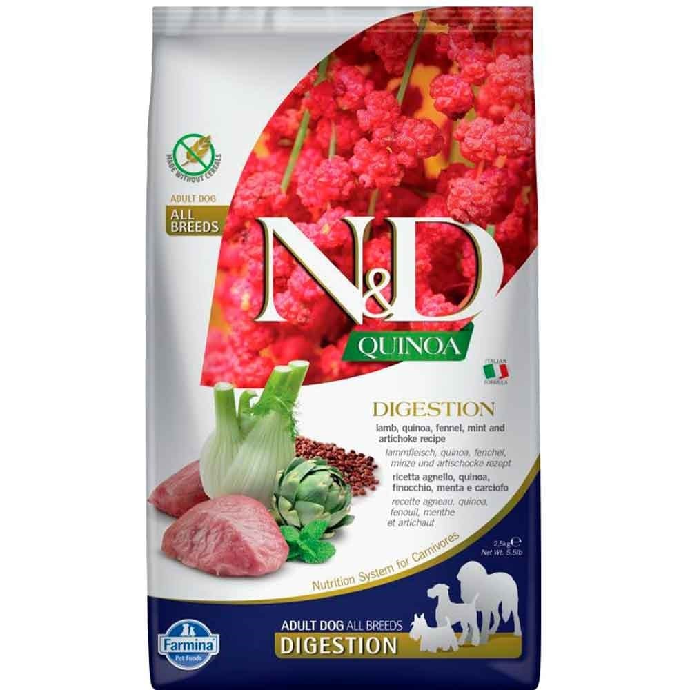 N&D Quinoa Digestion Kuzu Etli Kinoalı Enginarlı Köpek Maması 2,5 Kg