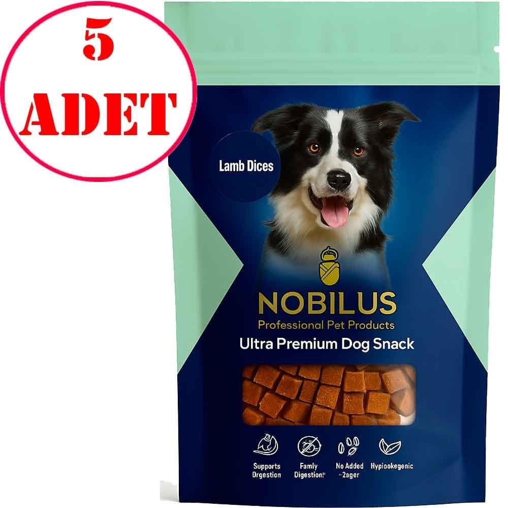 Nobilus Köpek Ödül Maması Kuzu Etli Küpler 80 Gr 5 AD